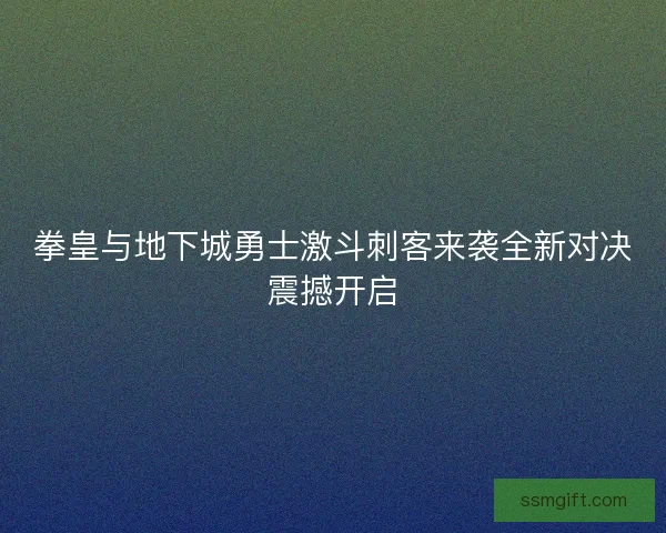 拳皇与地下城勇士激斗刺客来袭全新对决震撼开启