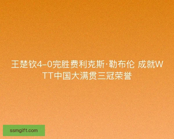 王楚钦4-0完胜费利克斯·勒布伦 成就WTT中国大满贯三冠荣誉