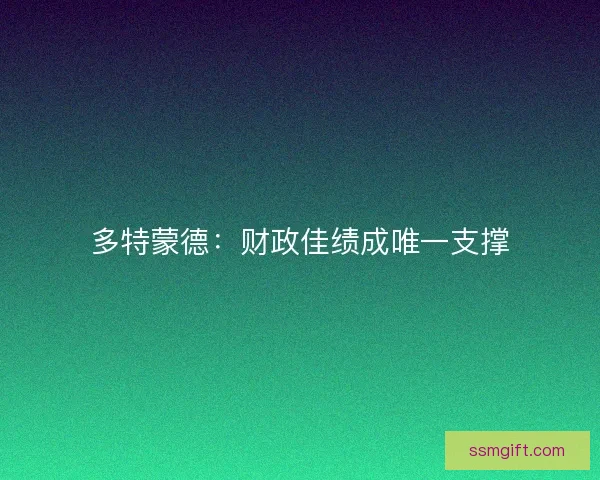 多特蒙德：财政佳绩成唯一支撑