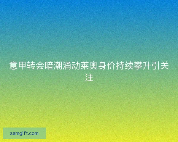 意甲转会暗潮涌动莱奥身价持续攀升引关注 意甲转会暗潮涌动莱奥身价持续攀升引关注